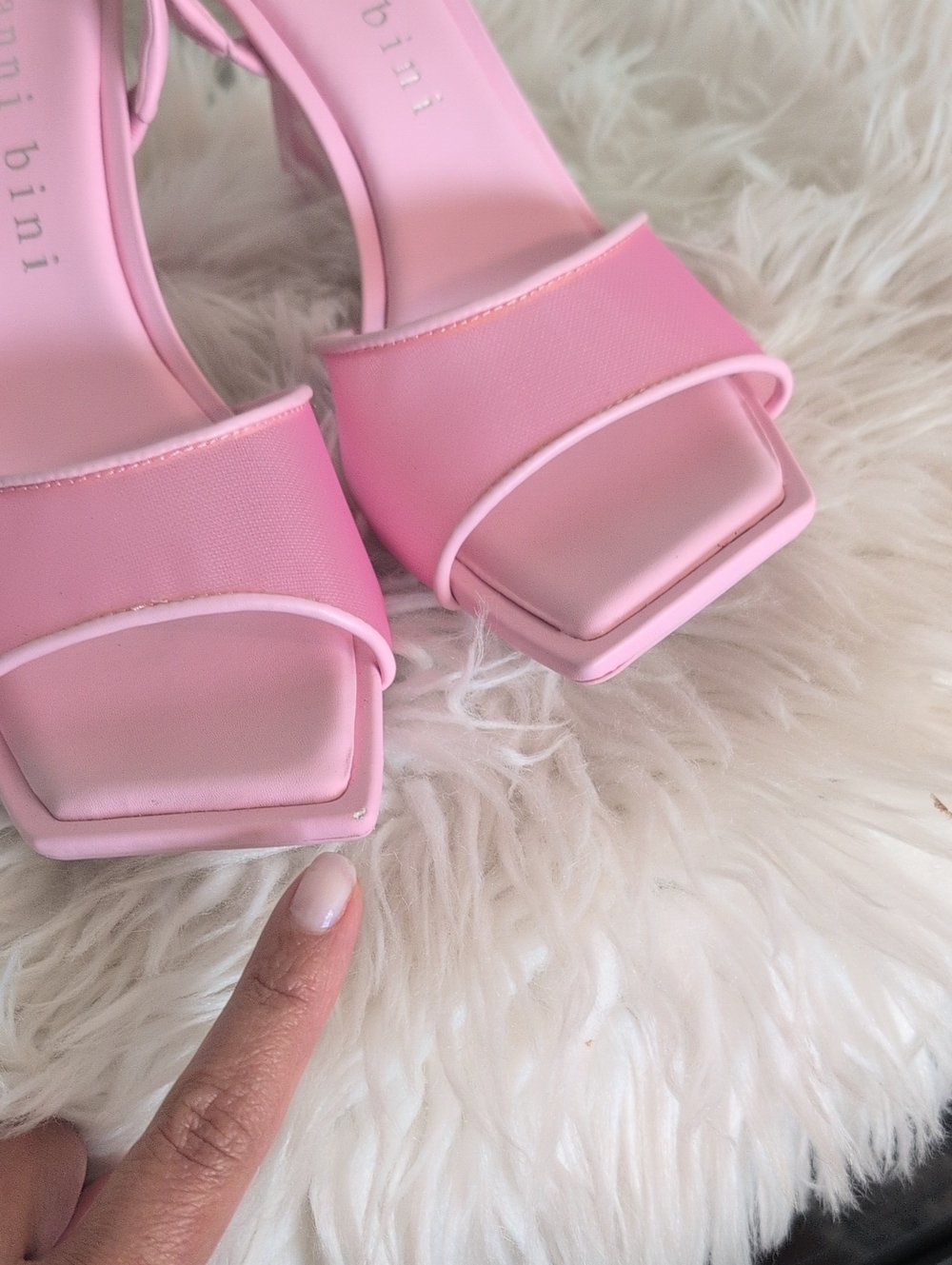 Gianni Bini Soft Pink Slingback Block Heels - Picture 7 of 9
